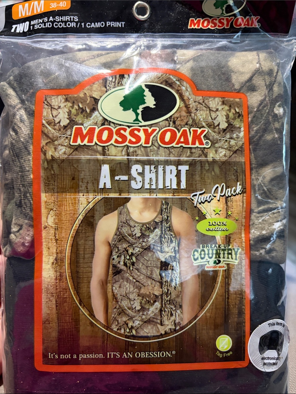 Mossy Oak Men’s Camo Tank Top – 1 Camo and 1 Black